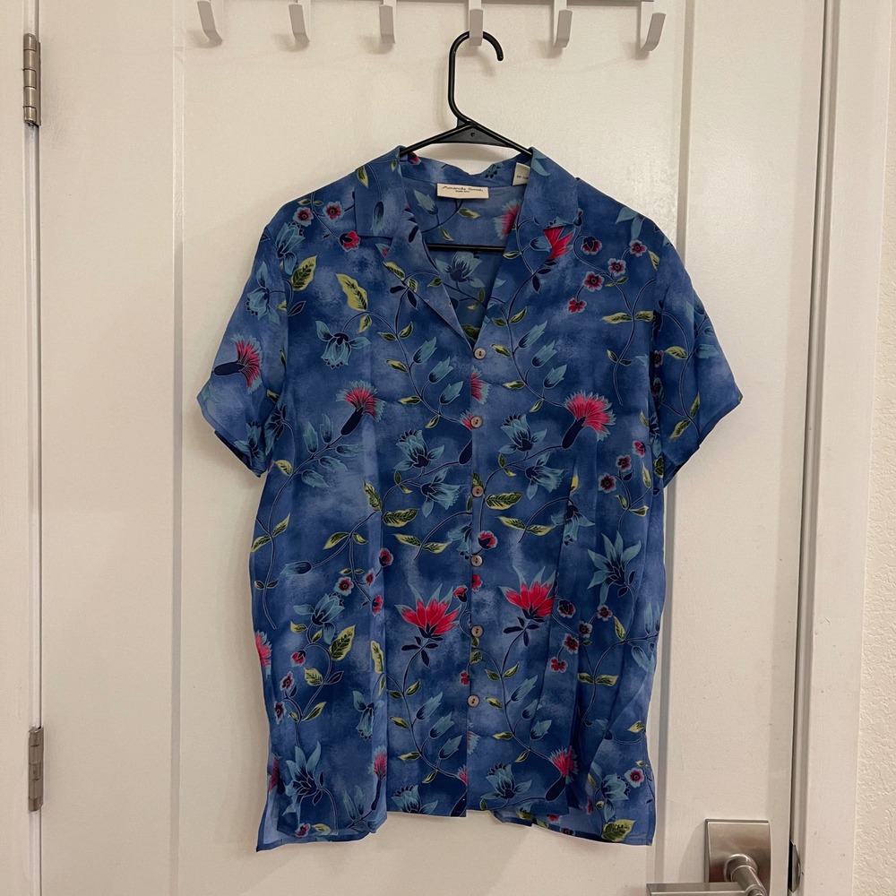 Vintage Amanda Smith Silk‎ Button Up Blouse Fairycore GrandmaCore